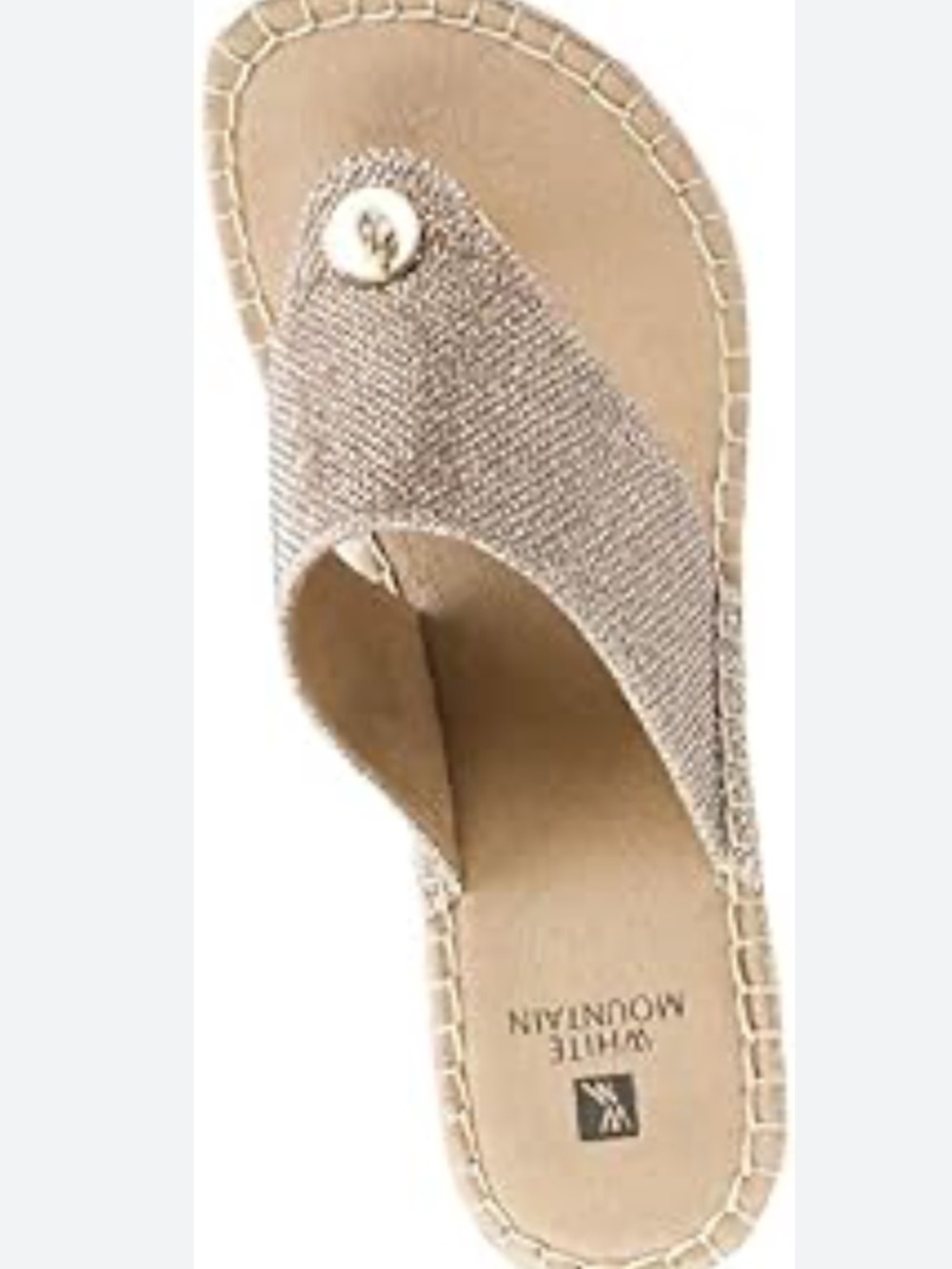 WHITE MOUNTAIN BEACHBALL WEDGE SANDAL GOLD WOMANS   8.5